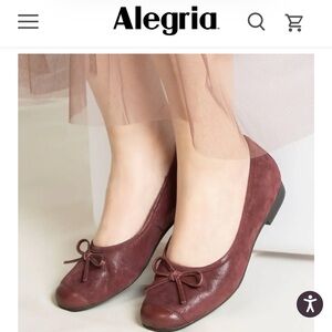 Alegria Tayla Ballet Bow Flats in Maroon Mist EUR 39 US 9 NEW Arch Support